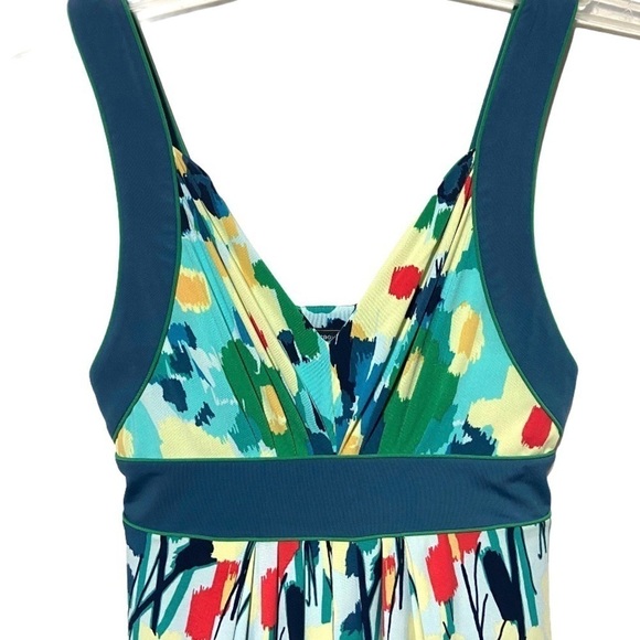 BCBG Max Azria Spring Garden Floral Sun Dress Empire Waist Tie Back - Picture 3 of 9